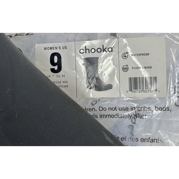 Chooka womens Solid Delridge Mid-Height Rain Boot Black, New In Package - 9 main image 11